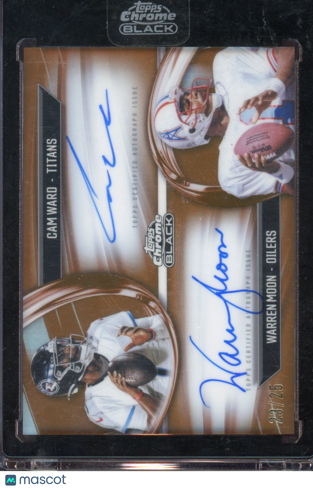 2025 Topps Chrome Black Cam Ward / Warren Moon Orange Dual Auto 23/25