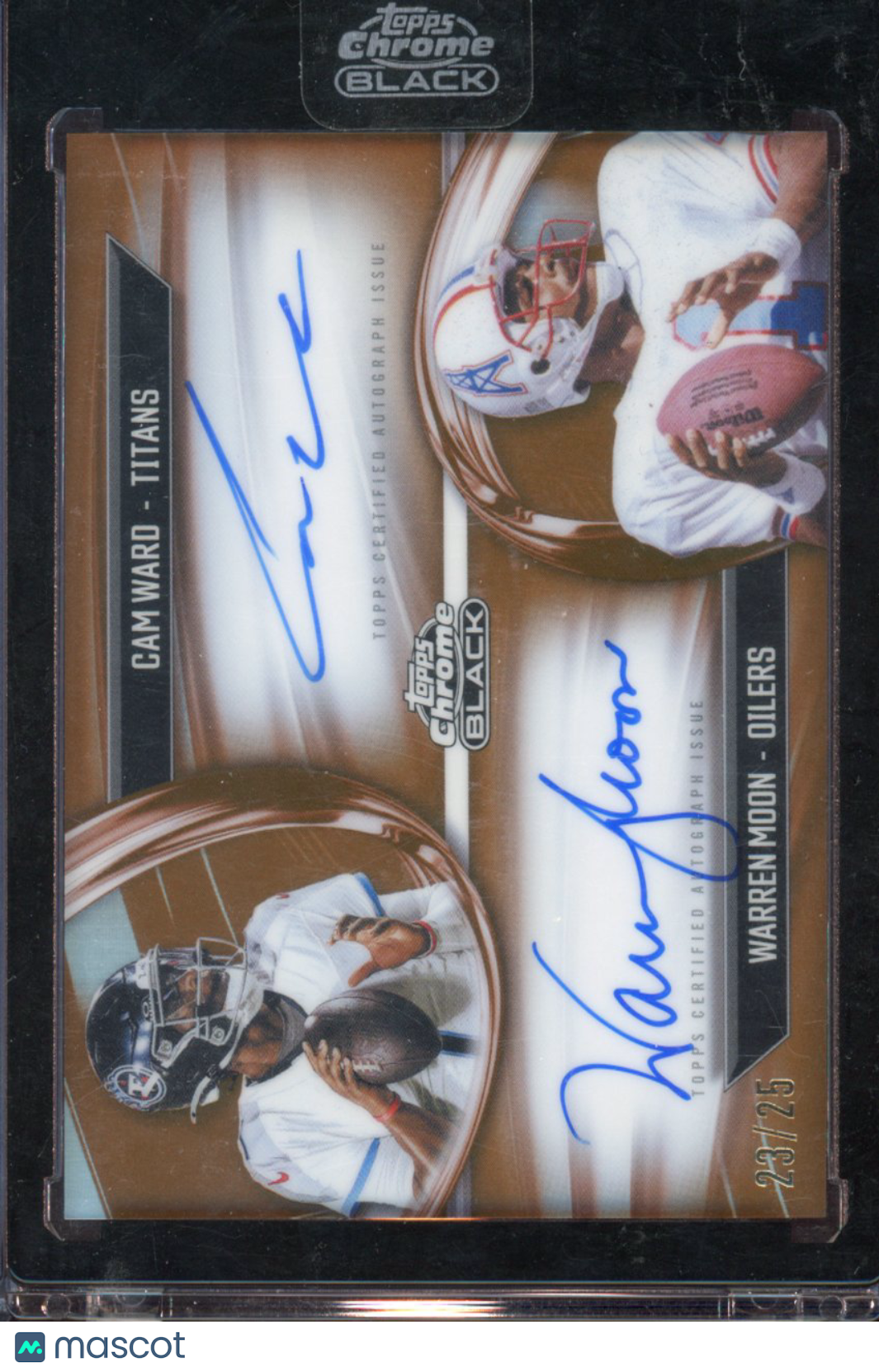 2025 Topps Chrome Black Cam Ward / Warren Moon Orange Dual Auto 23/25