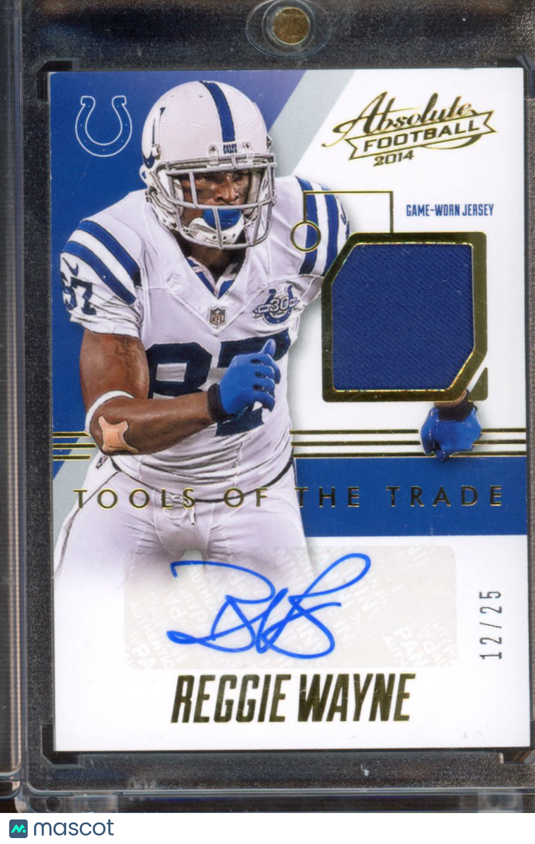 2014 Absolute  Reggie Wayne Tools Of The Trade Patch Auto 12/25