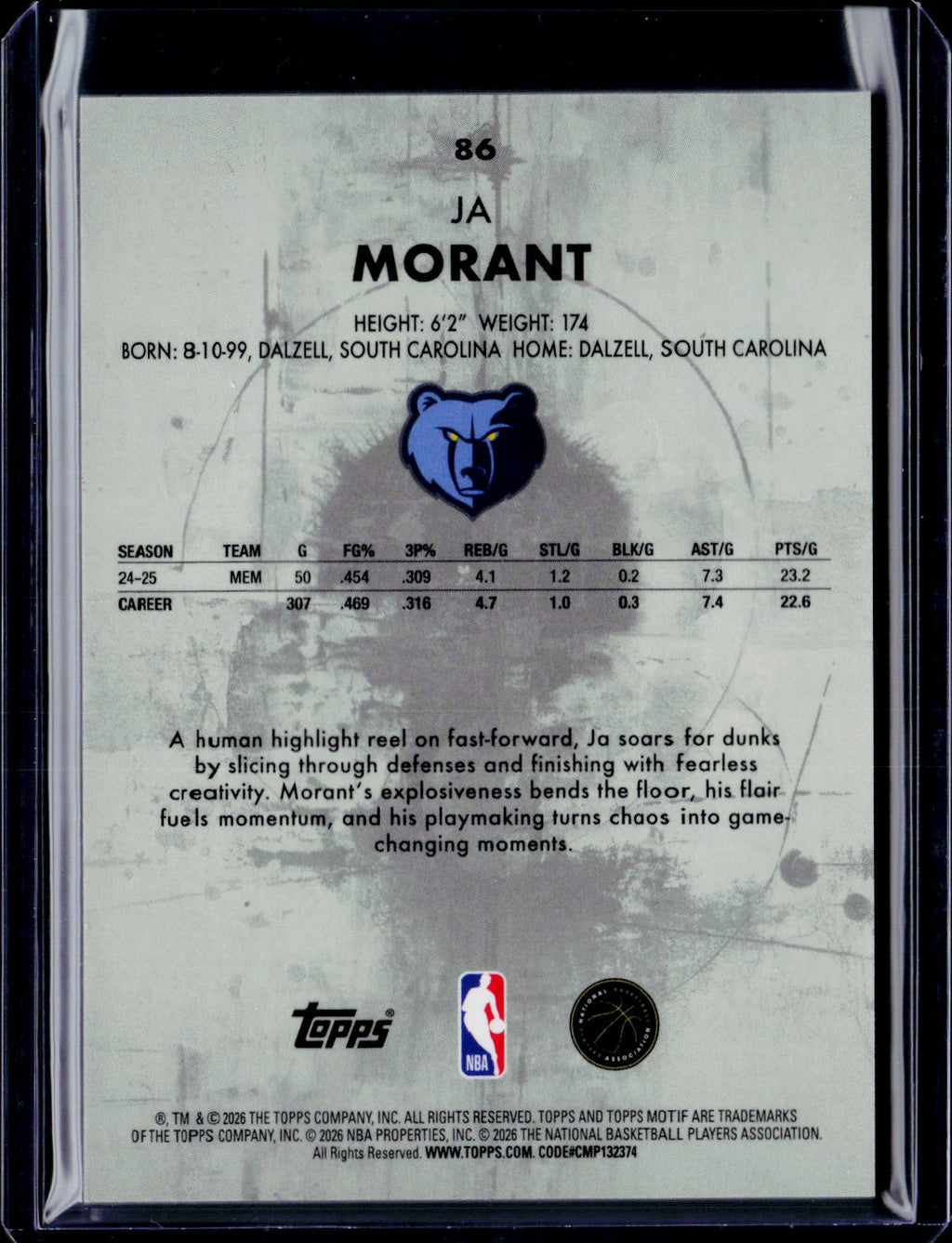 2025-26 Topps Motif Ja Morant Orange /25