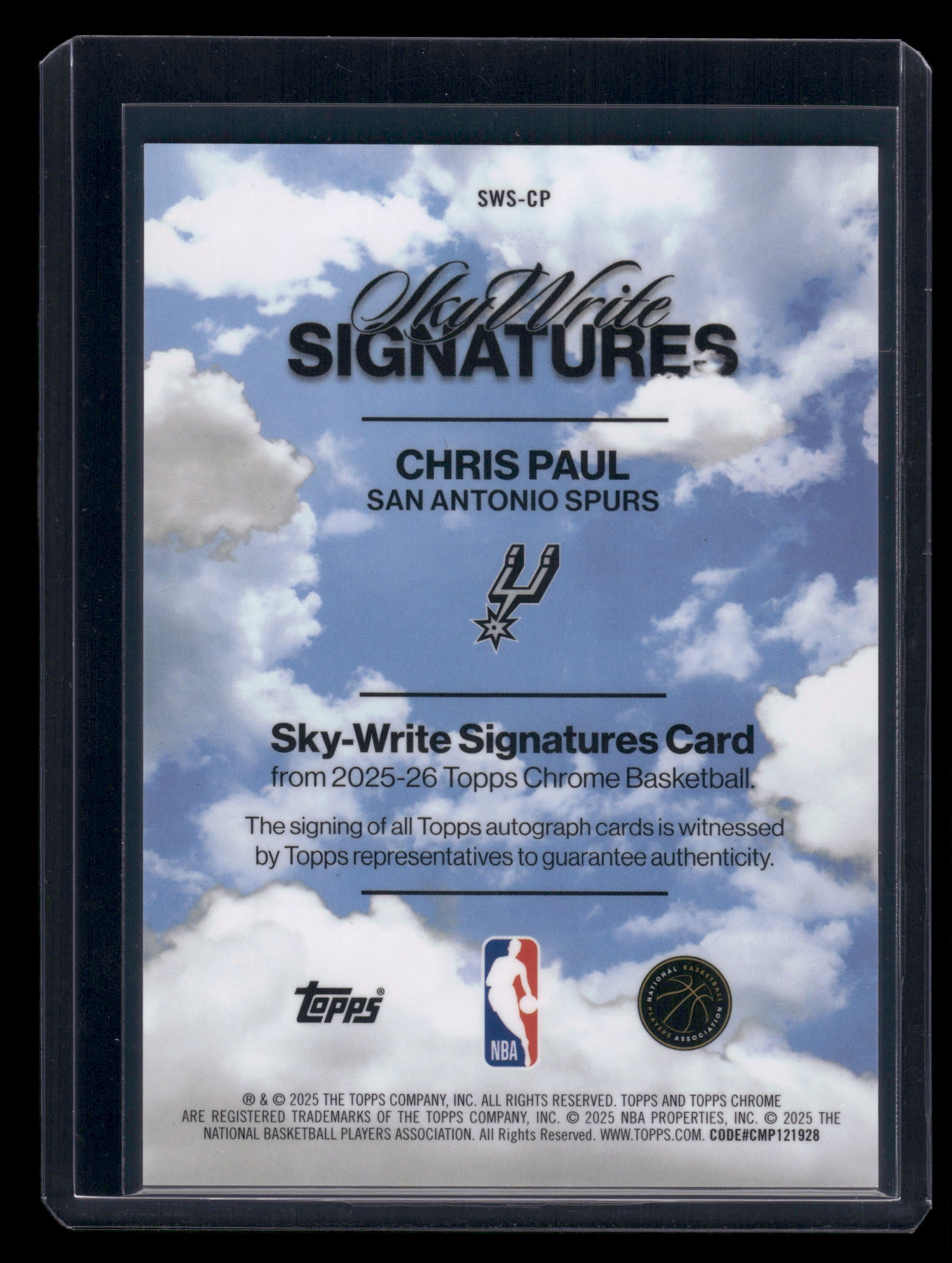 2025 Topps Chrome Chris Paul SkyWrite Signatures Blue Auto 61/150
