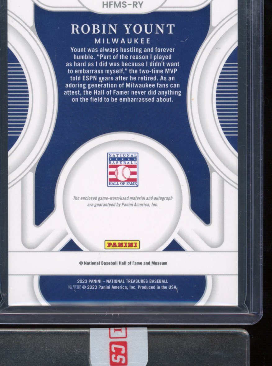 2023 National Treasures Robin Yount Bat Relic Auto Patch 10/25