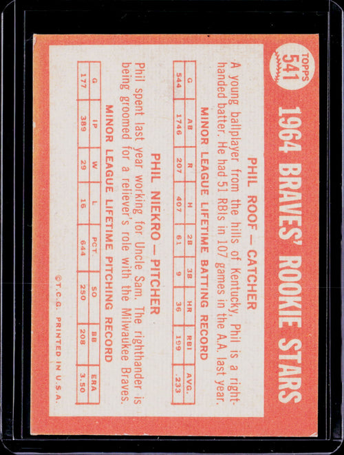 1964 Topps Phil Niekro RC SHARP