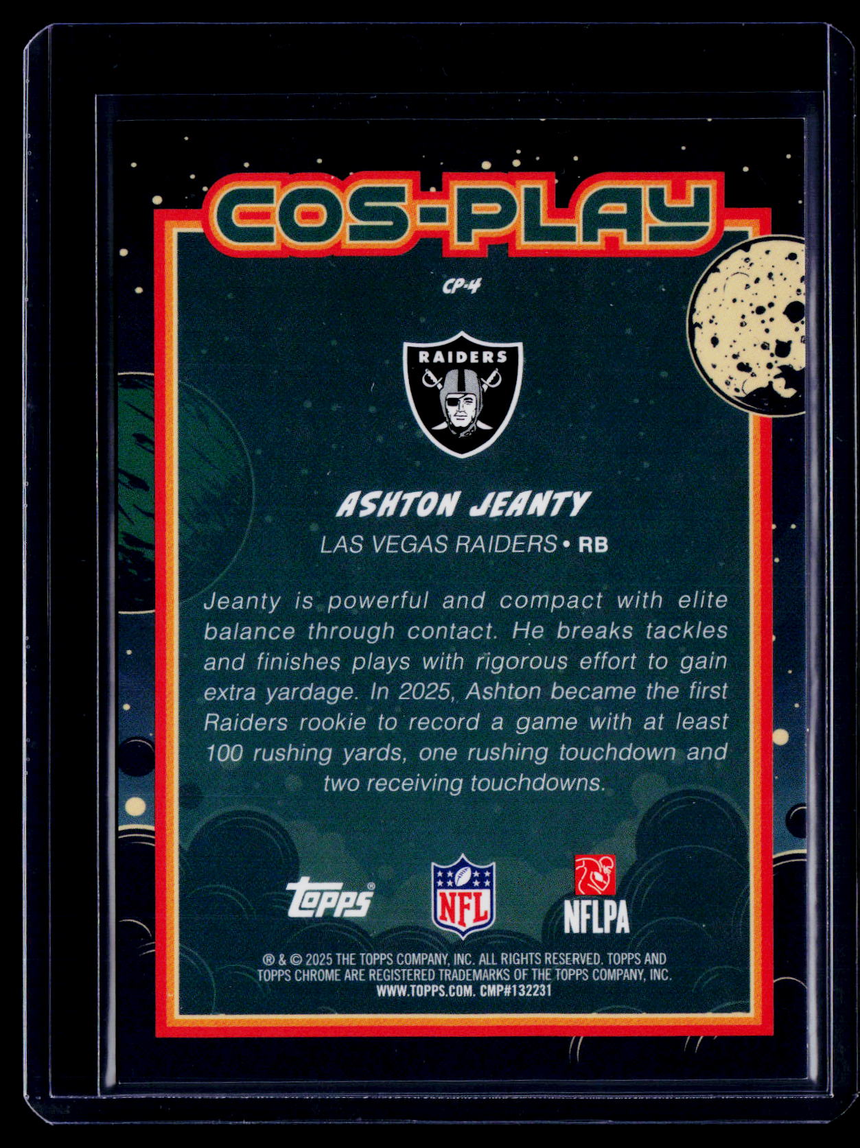 2026 Topps Chrome Cosmic Ashton Jeanty Rookie Cos-Play RC