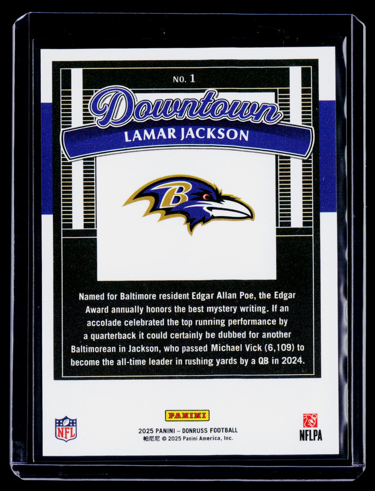 2025 Donruss Lamar Jackson Downtown