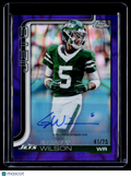 2025 Topps Chrome Garrett Wilson Purple Ray Wave Auto 41/75