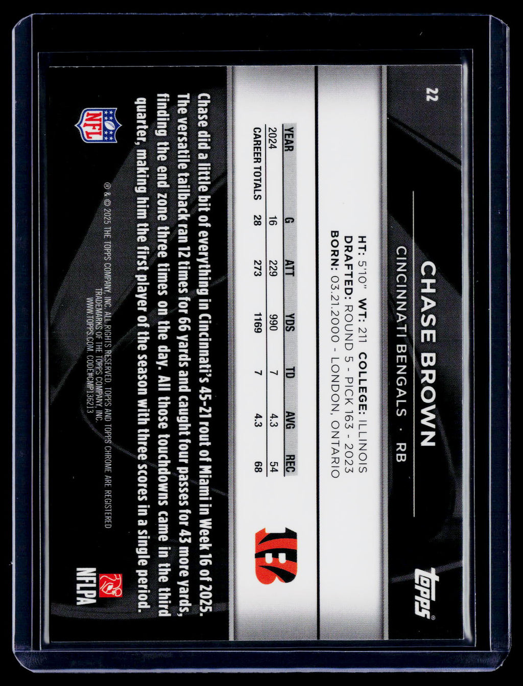 2025 Topps Chrome Black Chase Brown Green Wave Refractor 15/99
