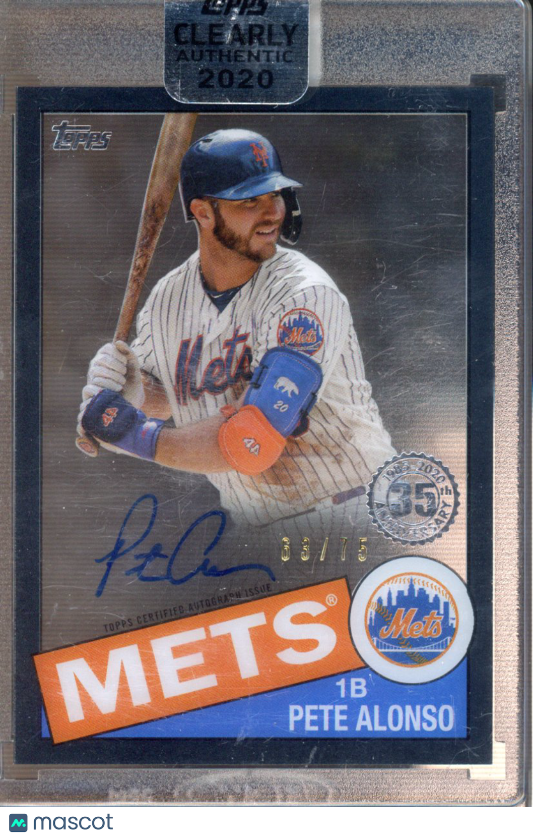 2020 Topps Clearly Pete Alonso 35th Anniversary Auto Black 63/75