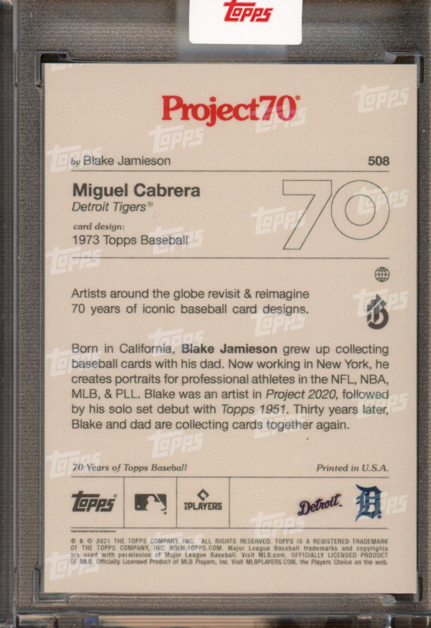 2021 Topps Project 70 Miguel Cabrera Blake Jamieson 508
