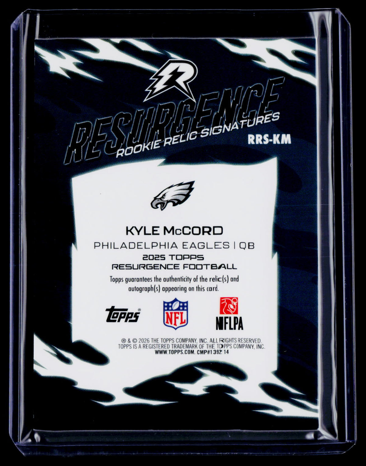 2025 Resurgence Kyle McCord Rookie Patch Auto RPA 102/149 RC
