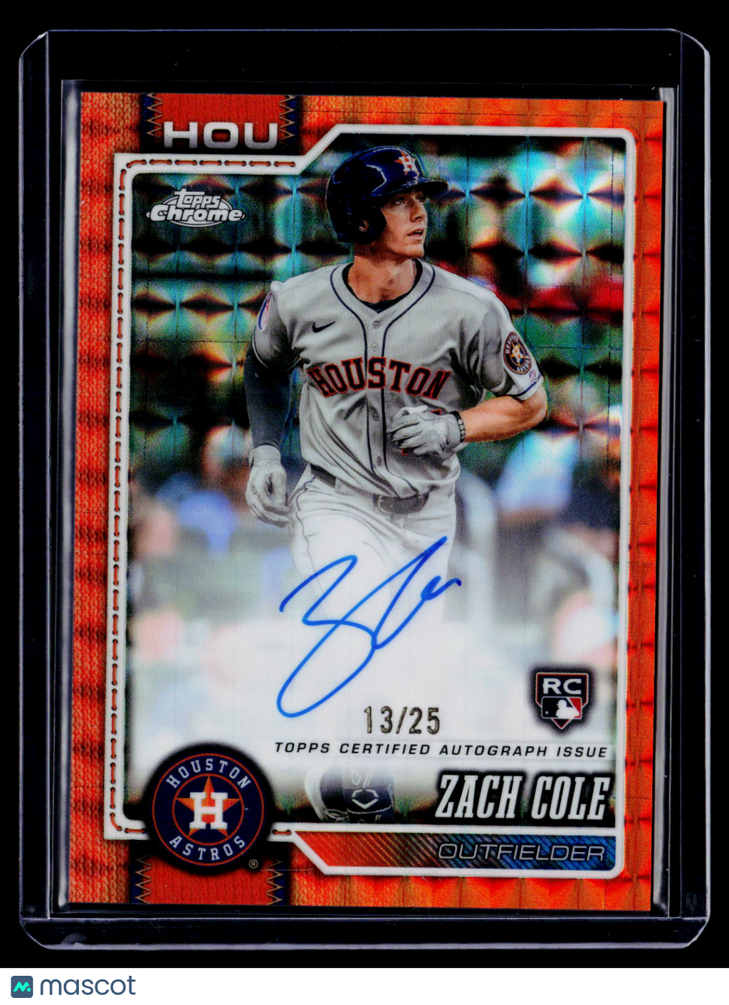 2026 Topps Chrome Zach Cole Rookie Orange Geometric Auto 13/25 RC