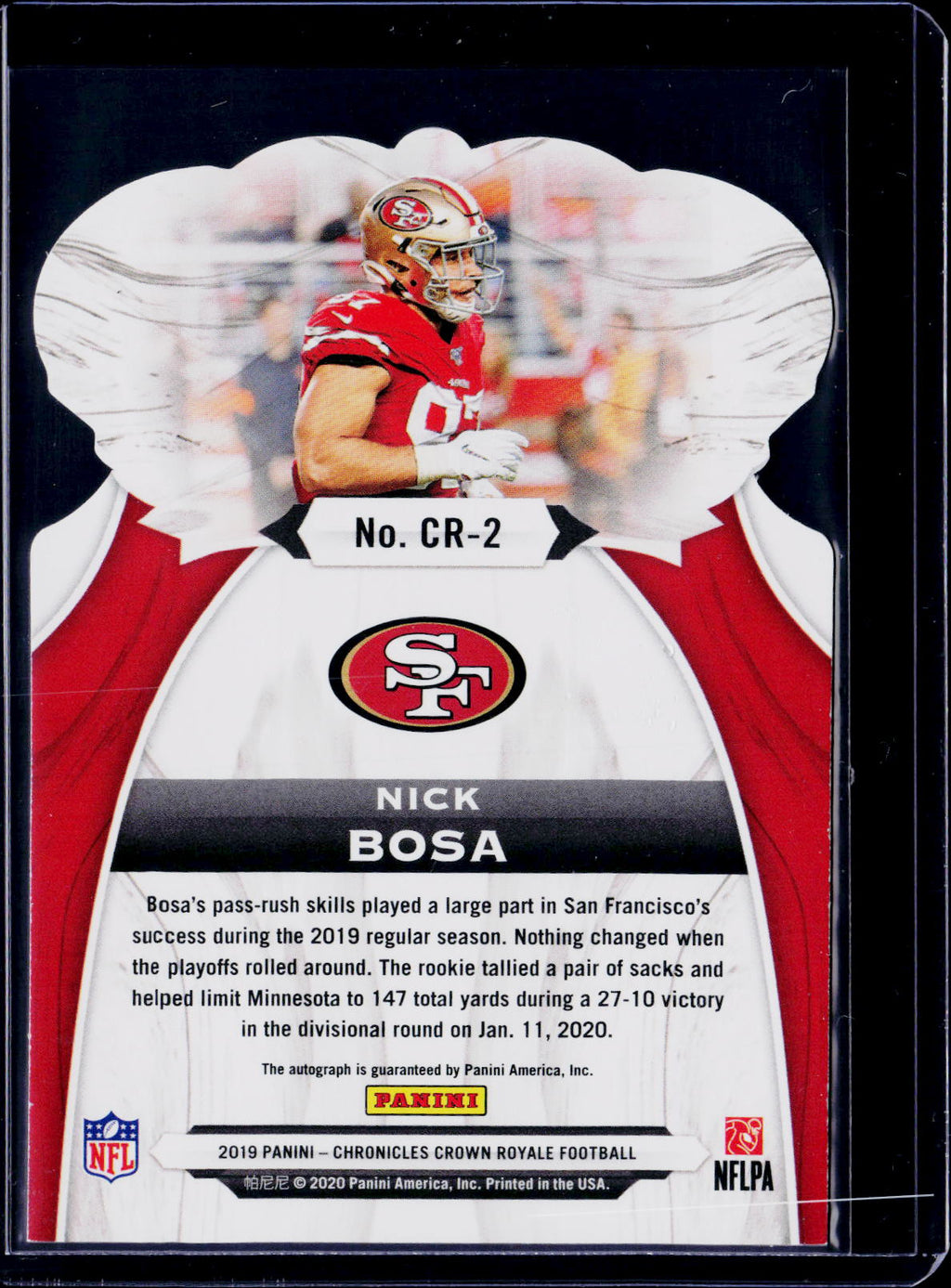 2019 Chronicles Crown Royale Nick Bosa Auto 49/50 RC