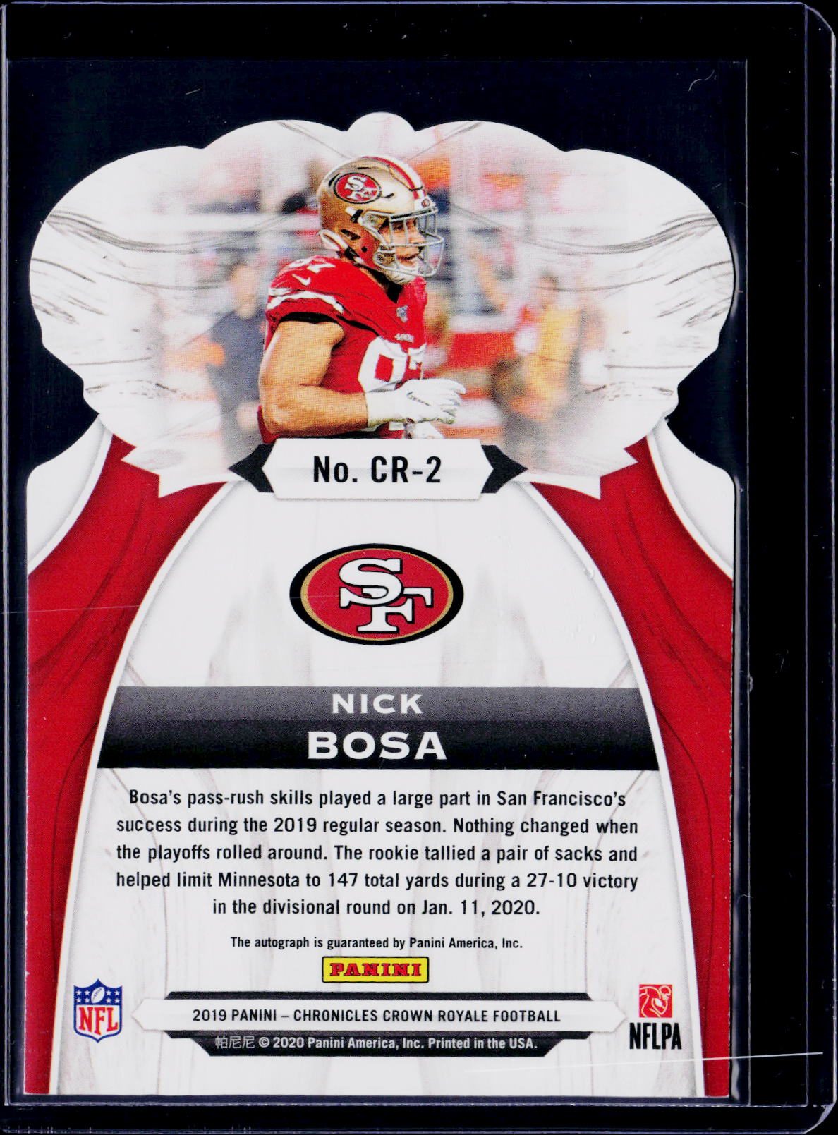 2019 Chronicles Crown Royale Nick Bosa Auto 49/50 RC
