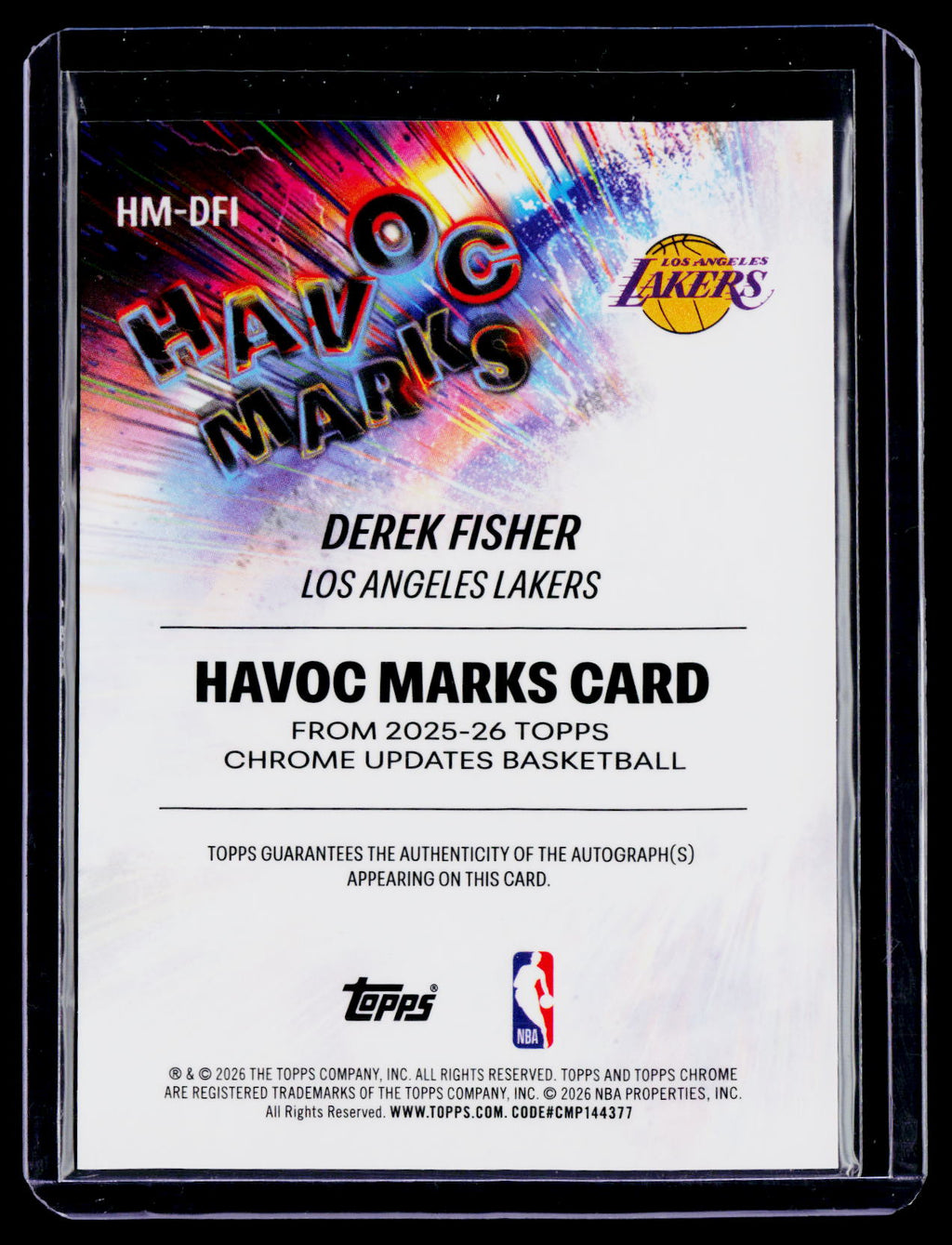 2025 Topps Chrome Update Derek Fisher Havoc Marks Auto