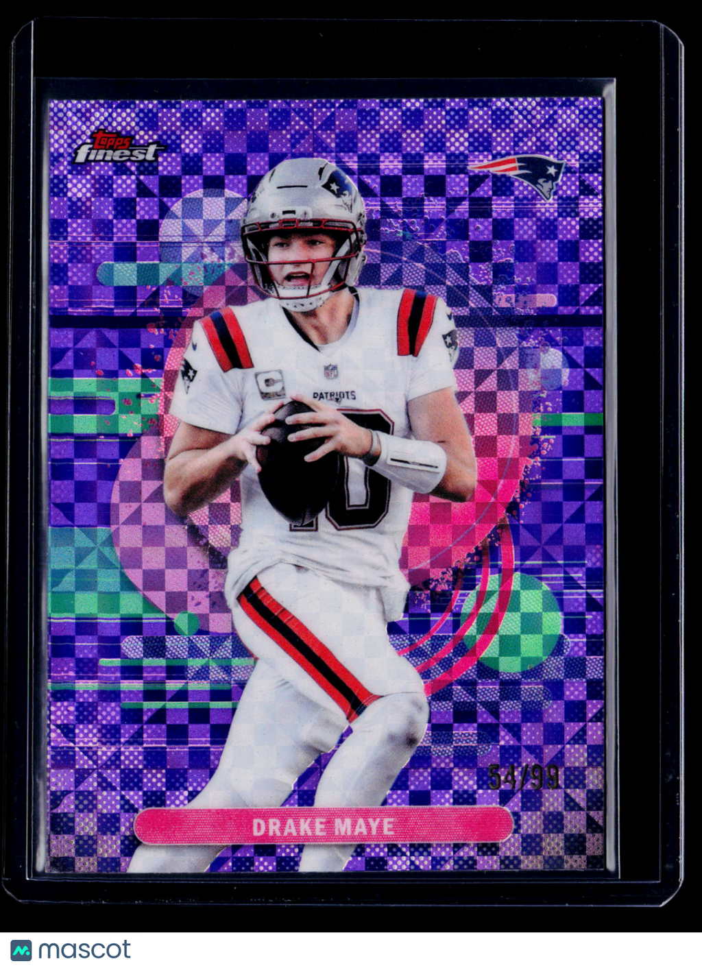 2025 Topps Finest Drake Maye Purple X-Fractor 54/99