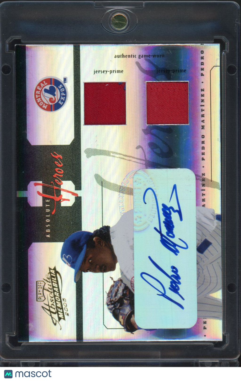 2005 Playoff Absolute Memorabilia Pedro Martinez Absolute Heroes Patch Auto 3/5