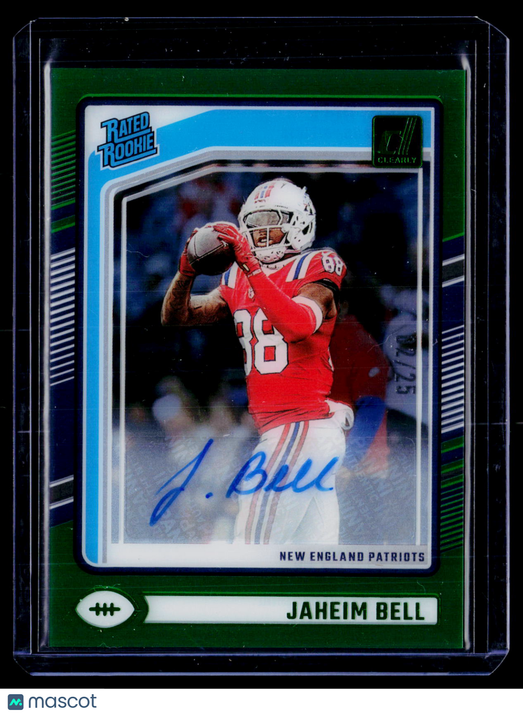 2024 Clearly Donruss Jaheim Bell Rookie Green Auto 2/25 RC