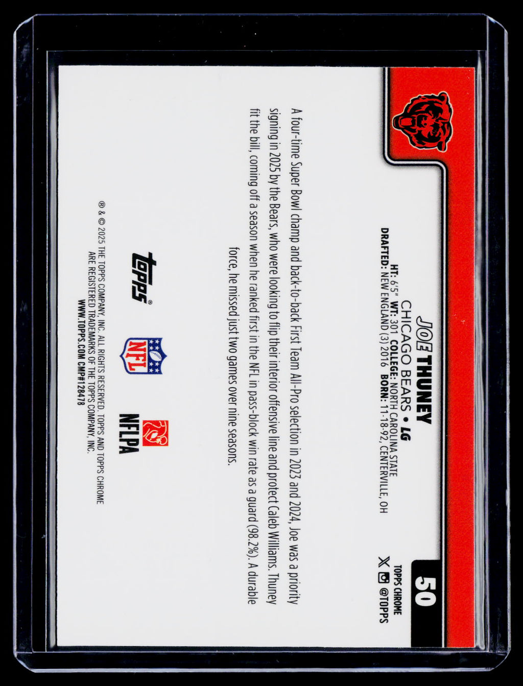 2025 Topps Chrome Joe Thuney Team Camo SP