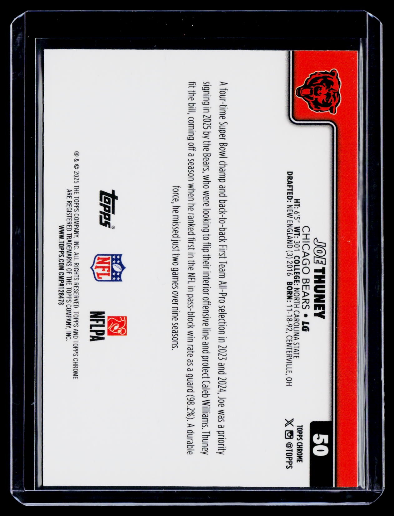 2025 Topps Chrome Joe Thuney Team Camo SP