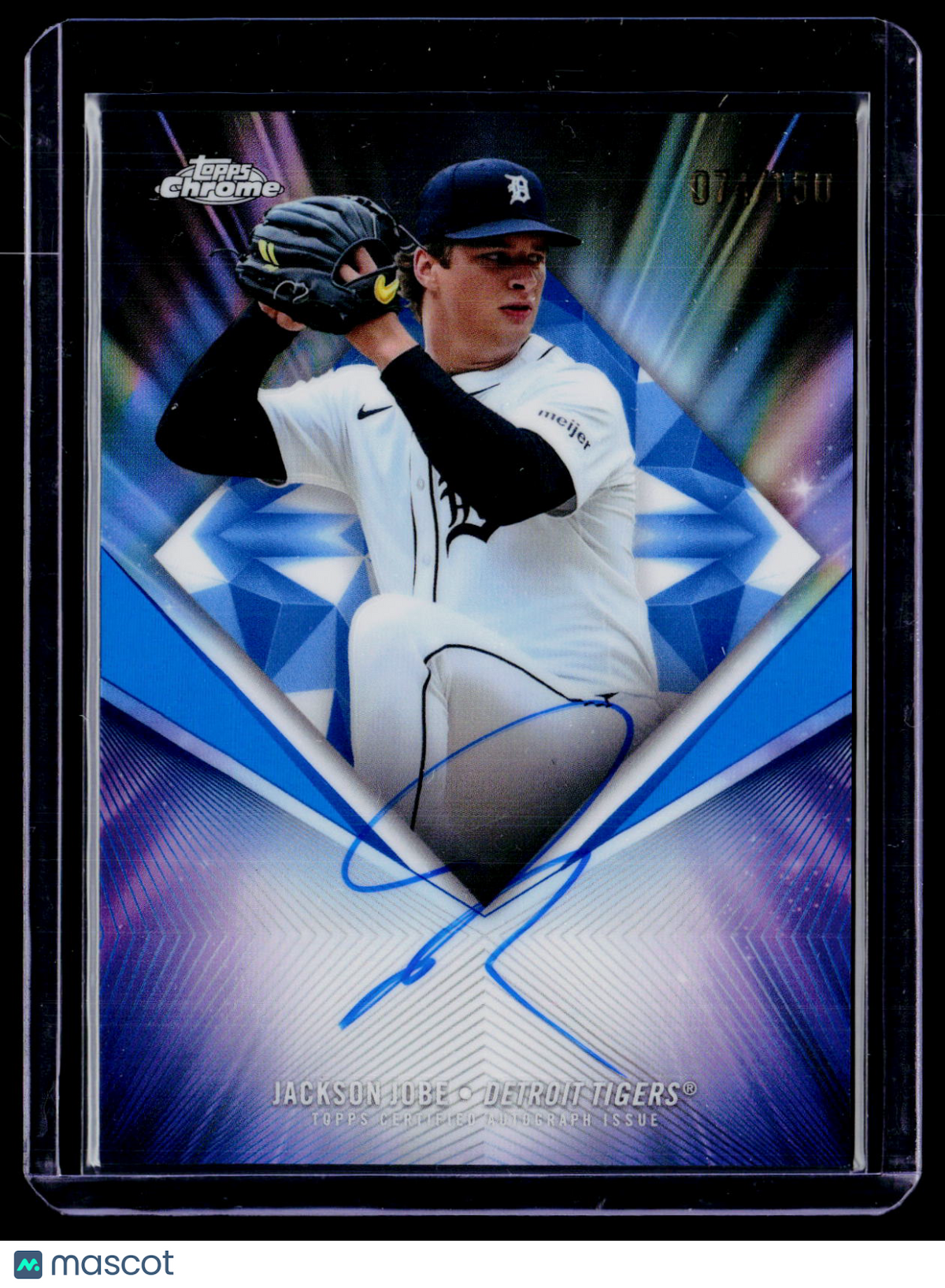 2026 Topps Chrome Jackson Jobe 75th Diamond Blue Auto 47/150