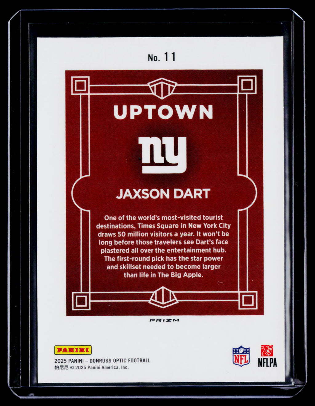 2025 Donruss Optic Jaxson Dart Rookie Uptown Case Hit RC