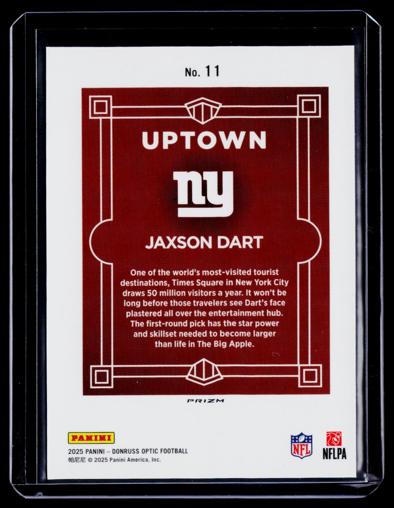2025 Donruss Optic Jaxson Dart Rookie Uptown Case Hit RC