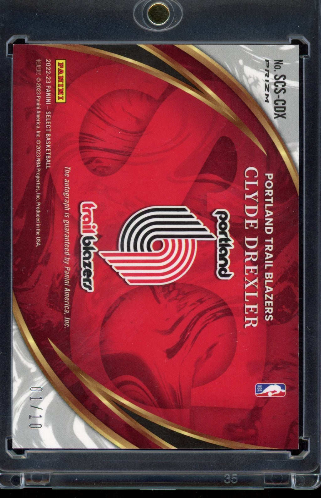 2022 Select Clyde Drexler Selection Committee Gold Auto 01/10
