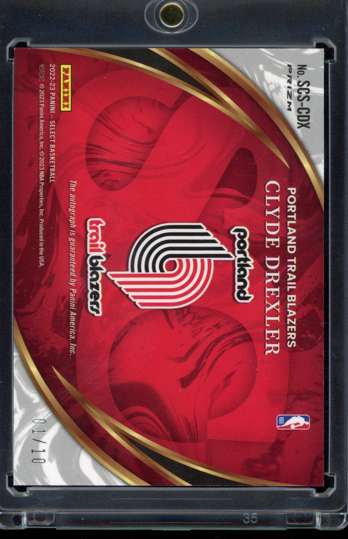 2022 Select Clyde Drexler Selection Committee Gold Auto 01/10