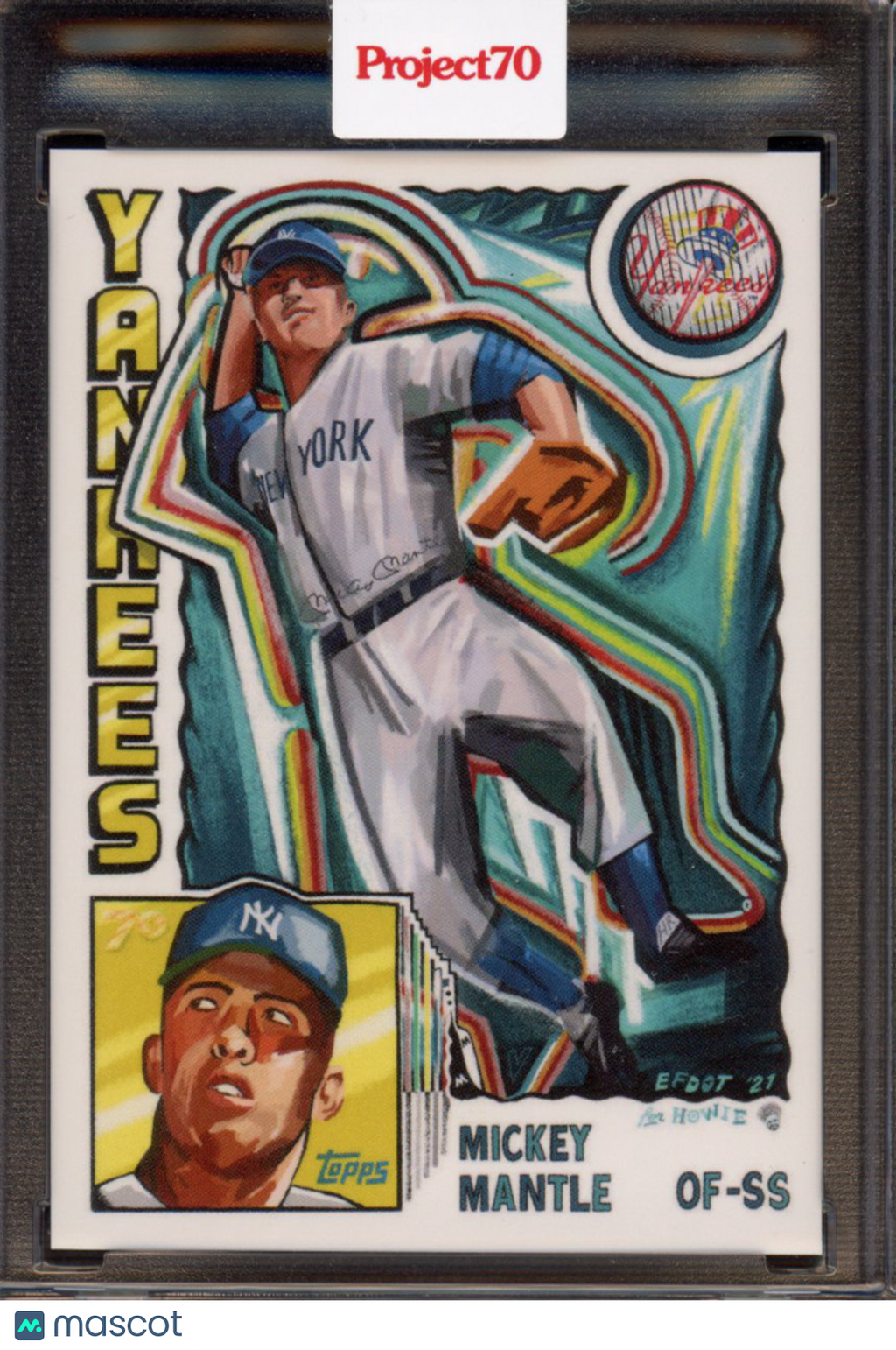 2021 Topps Project 70 Mickey Mantle Efdot 313