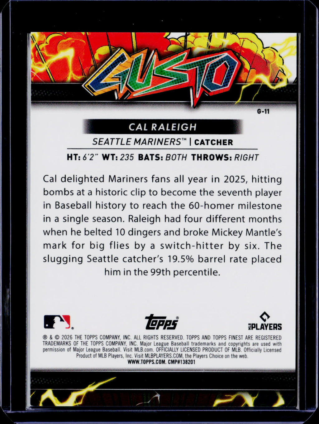 2026 Topps Finest Cal Raleigh Gusto