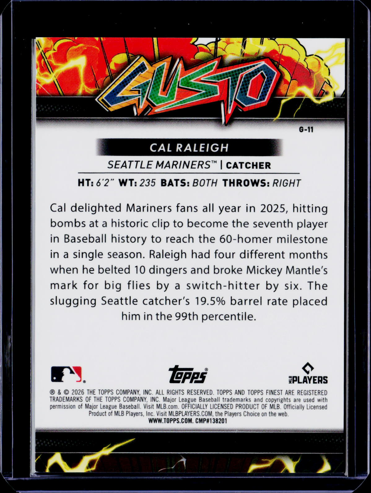 2026 Topps Finest Cal Raleigh Gusto