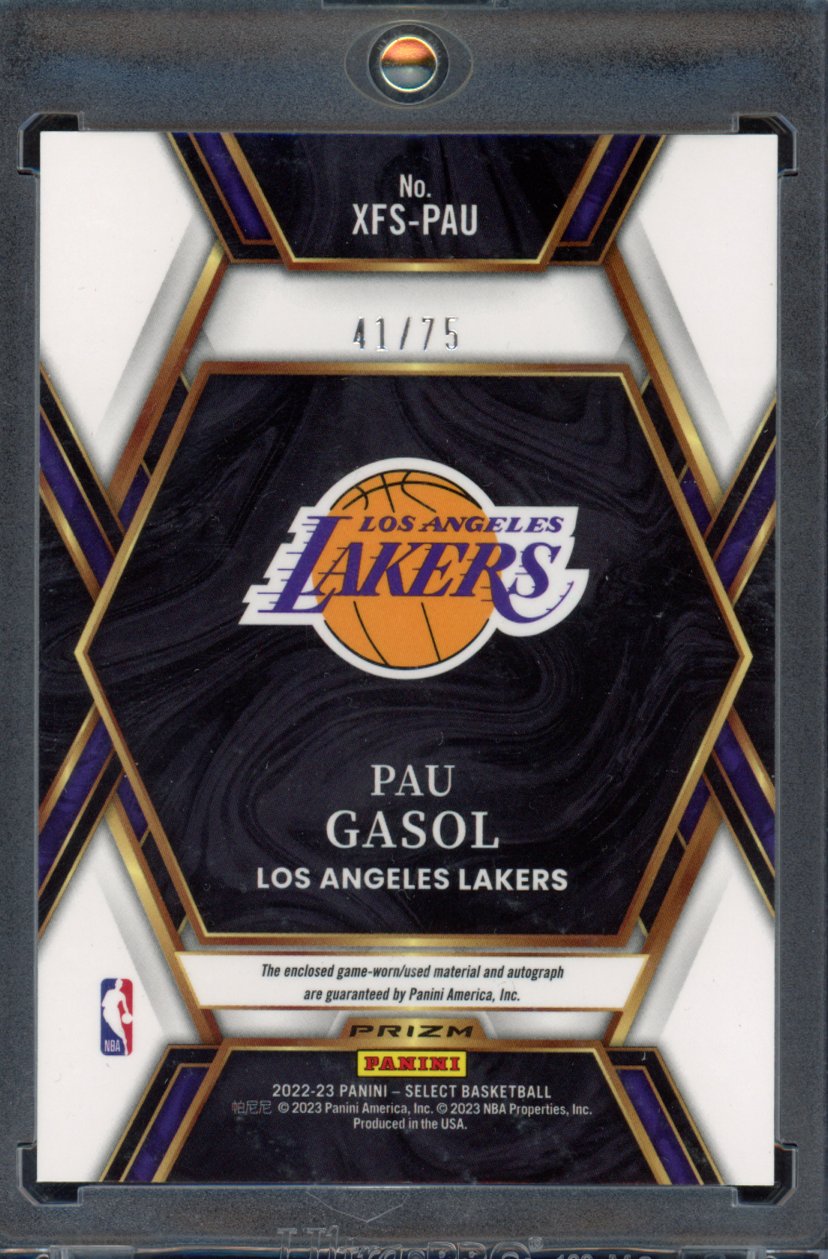 2022-23 Select Pau Gasol X-factor Memorabillia Signatures 41/75