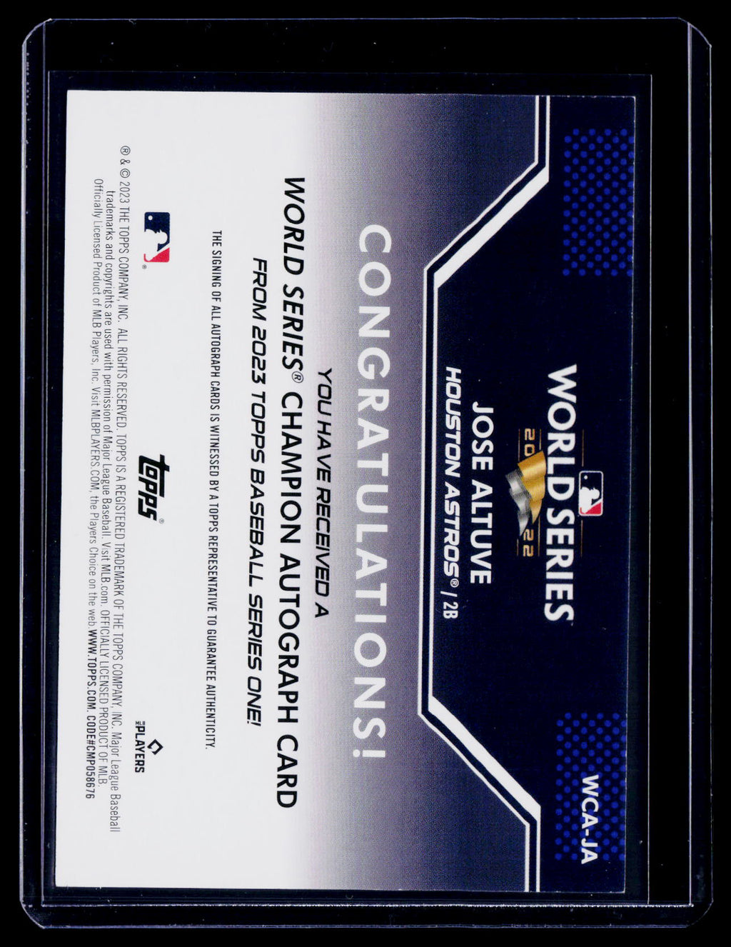 2023 Topps Series 1 Jose Altuve World Series 22 Auto 18/25