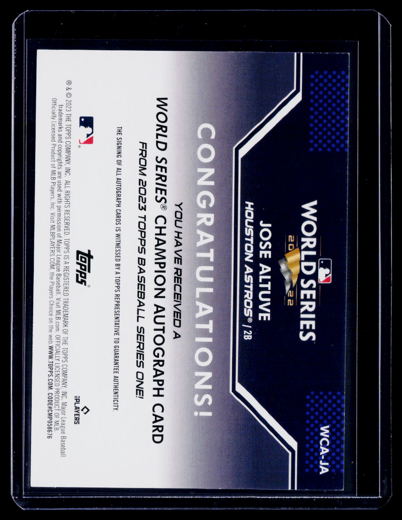 2023 Topps Series 1 Jose Altuve World Series 22 Auto 18/25