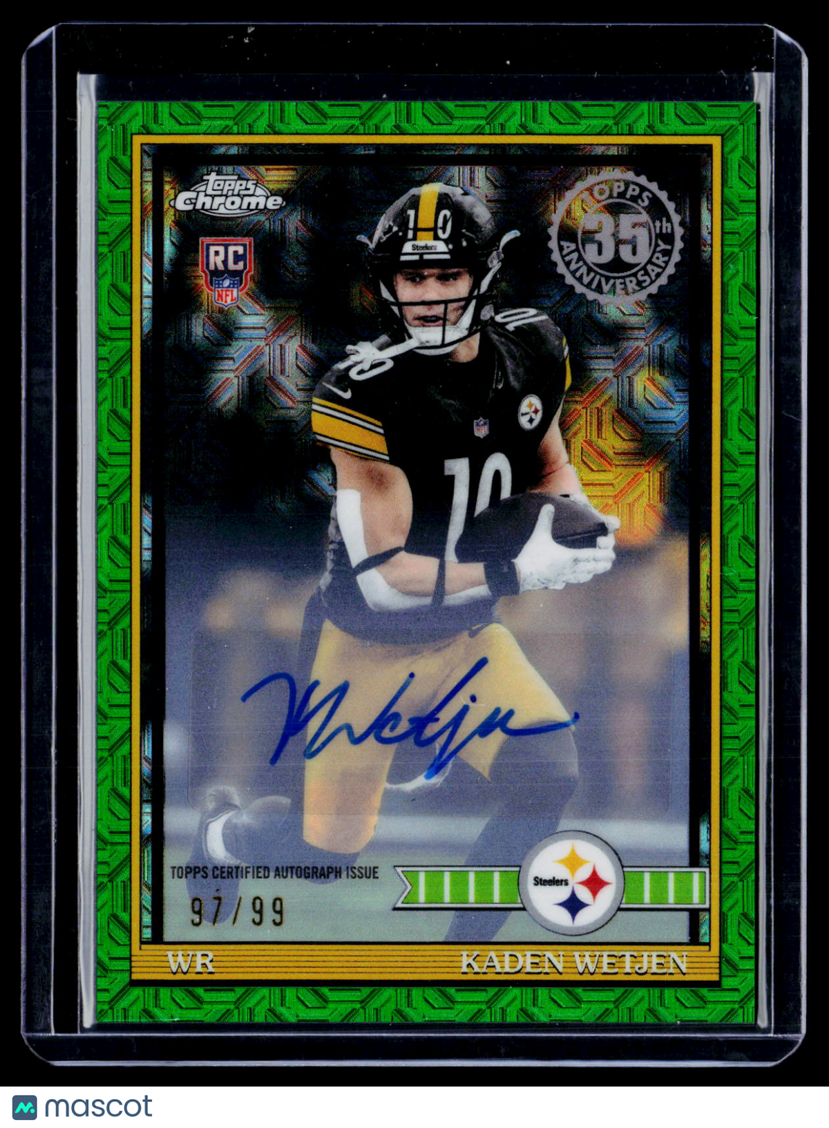2026 Topps Flagship Kaden Wetjen Rookie Green Refractor Silver Pack Auto 97/99 RC