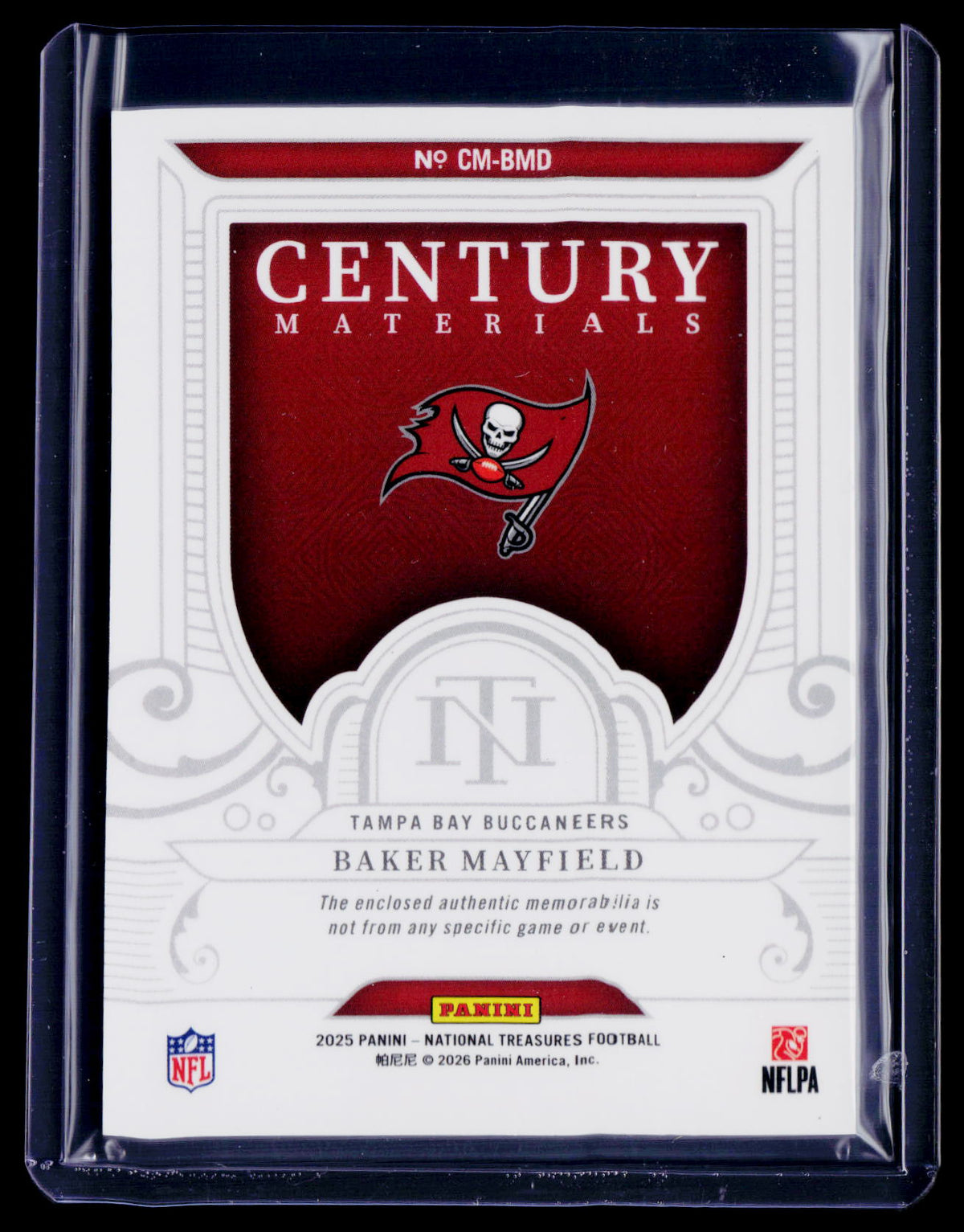 2025 National Treasures Baker Mayfield Century Materials Patch 6/25