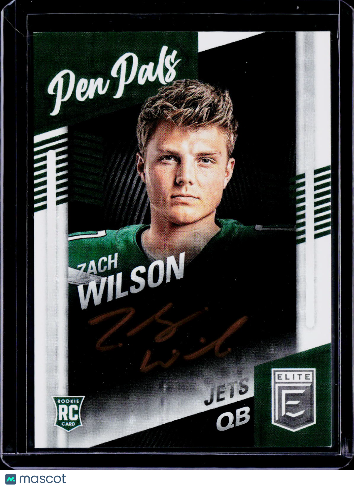 2021 Donruss Elite Zach Wilson Pen Pals Gold Ink