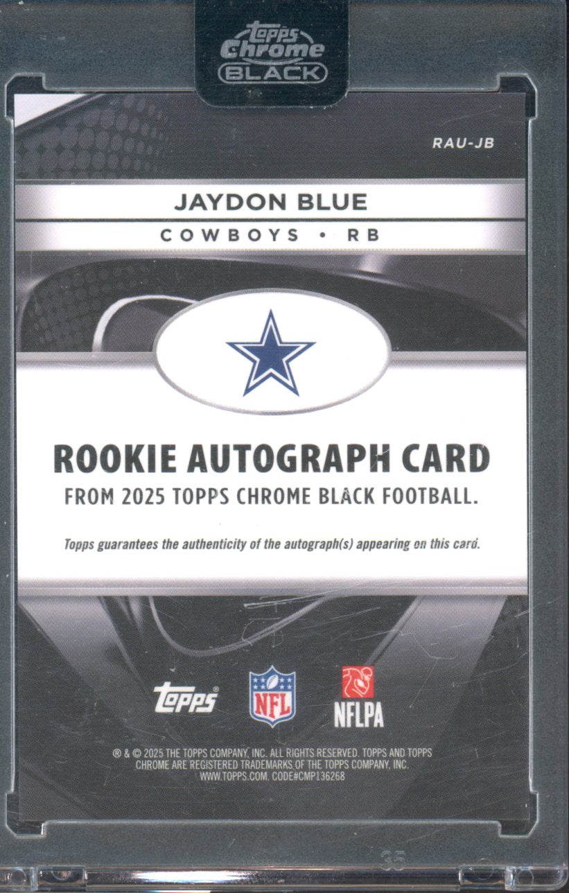 2025 Topps Chrome Black Jaydon Blue Rookie Blue Refractor Auto 38/150 RC