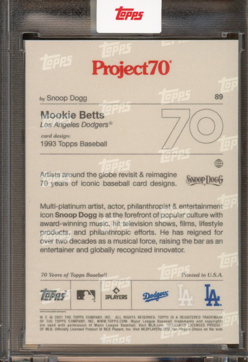 2021 Topps Project 70 Mookie Betts Snoop Dogg 89