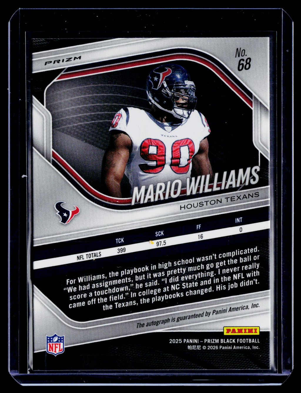 2025 Prizm Mario Williams Silver Prizm Auto