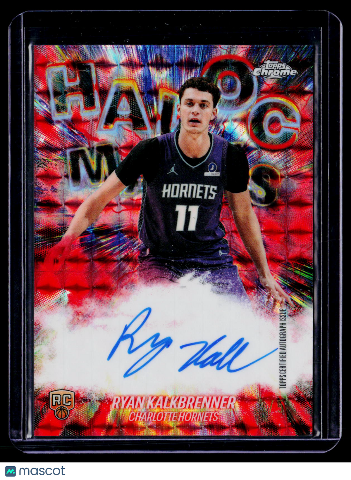 2025 Topps Chrome Update Ryan Kalkbrenner Rookie Red Geometric Havoc Marks Auto 3/5 RC