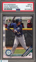 2019 Bowman Julio Rodriguez Paper 1st Bowman PSA 10