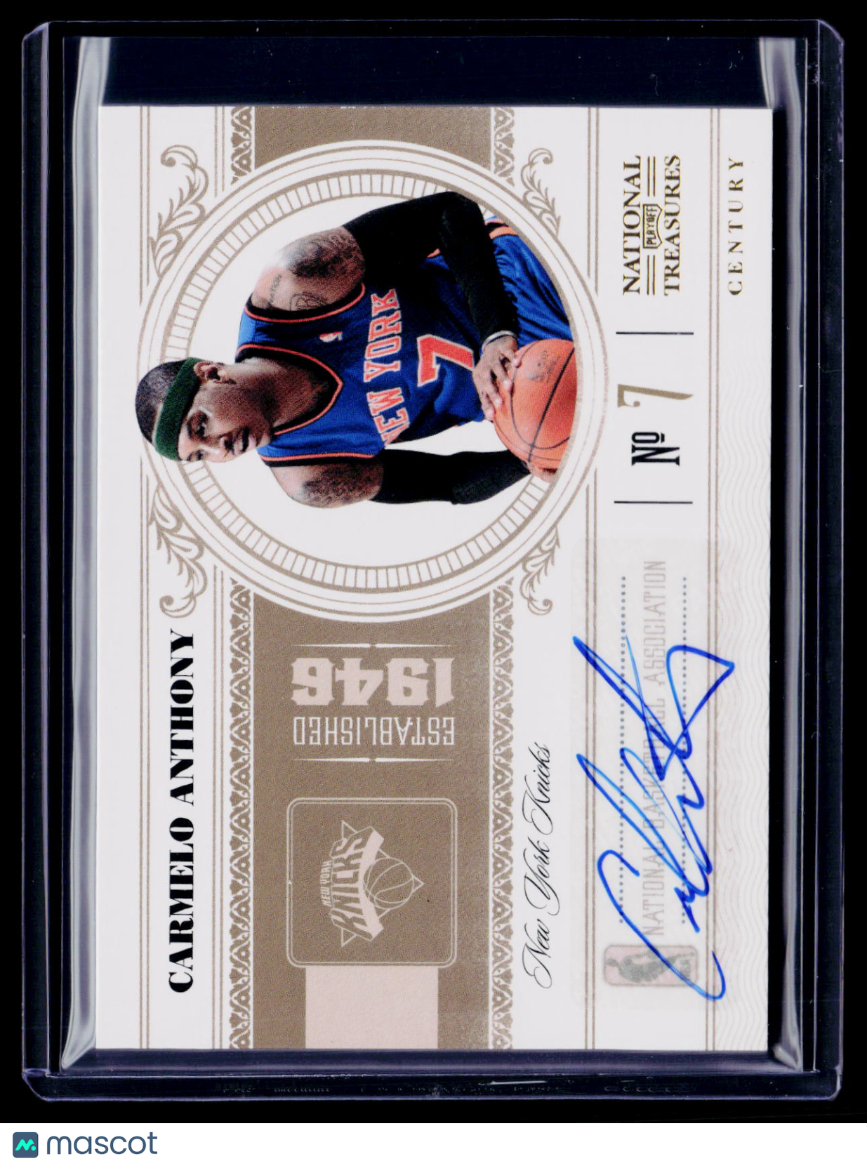 2011 National Treasures Carmelo Anthony Auto 9/10