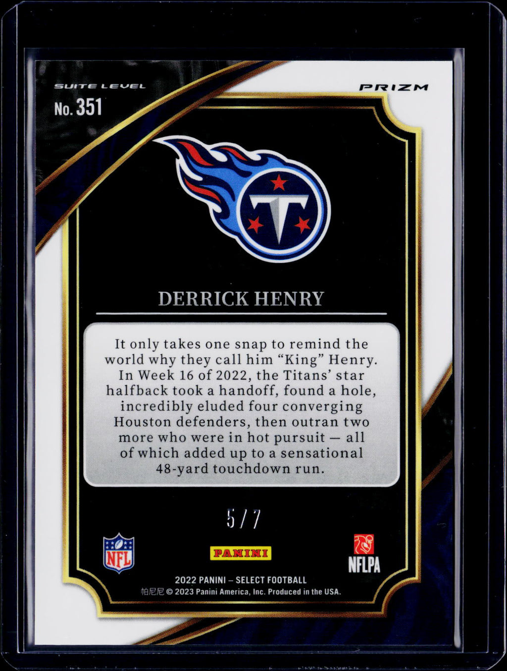 2022 Select Derrick Henry Suite Level Orange Pulsar /7