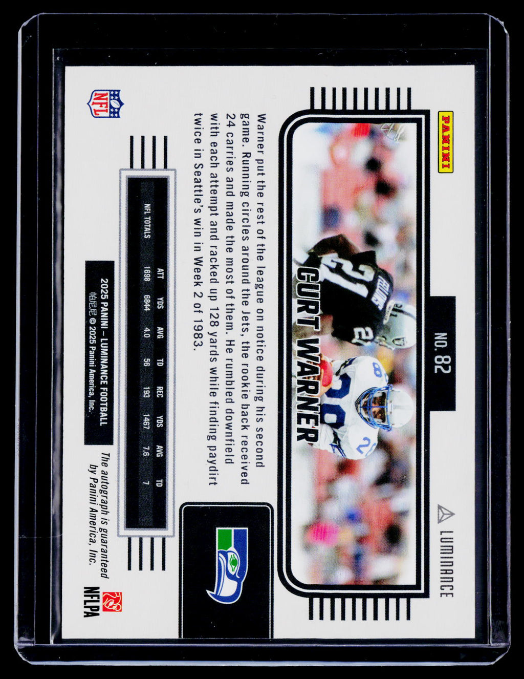 2025 Panini Luminance Curt Warner Auto 164/300