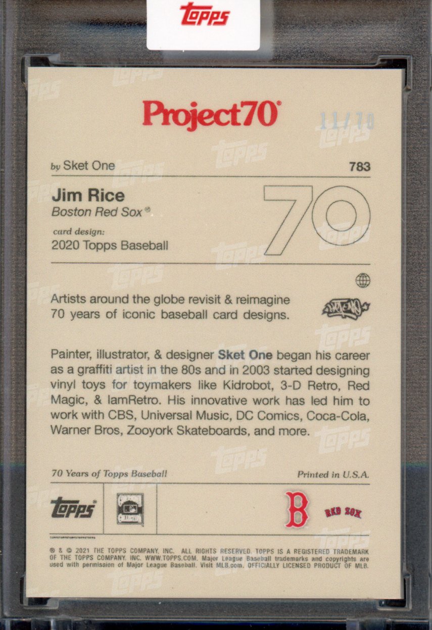 2021 Topps Project 70 Jim Rice Rainbow Foil 11/70 Sket One 783