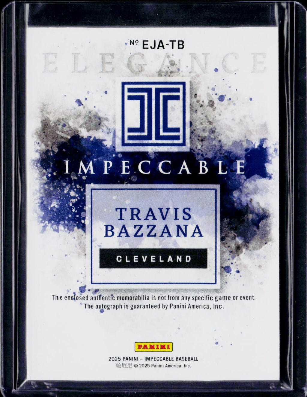 2025 Impeccable Baseball Travis Bazzana Elegance Patch Auto /25