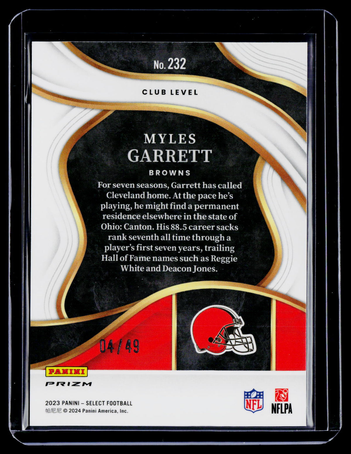 2023 Select Myles Garrett Red Prizm 4/49