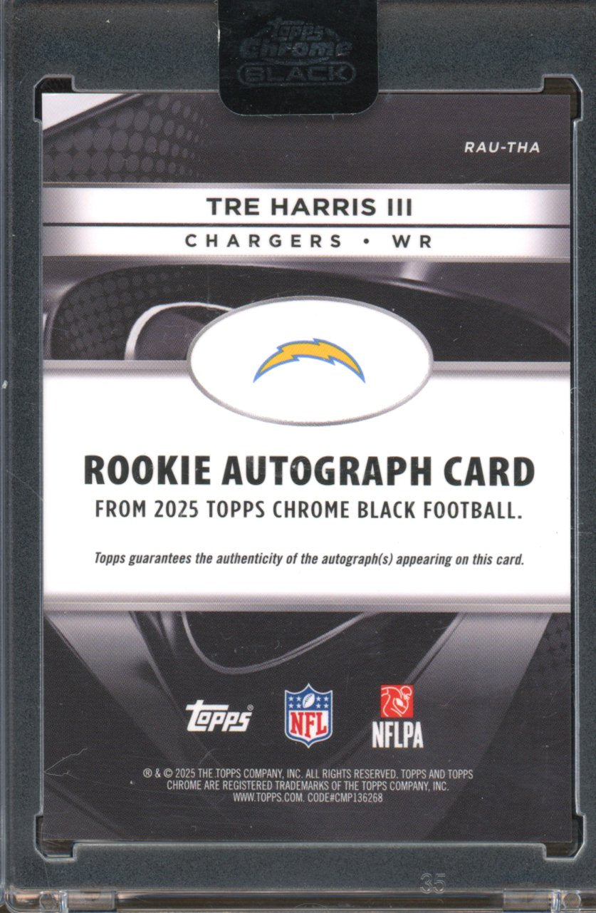 2025 Topps Chrome Black Tre Harris III Rookie Auto RC
