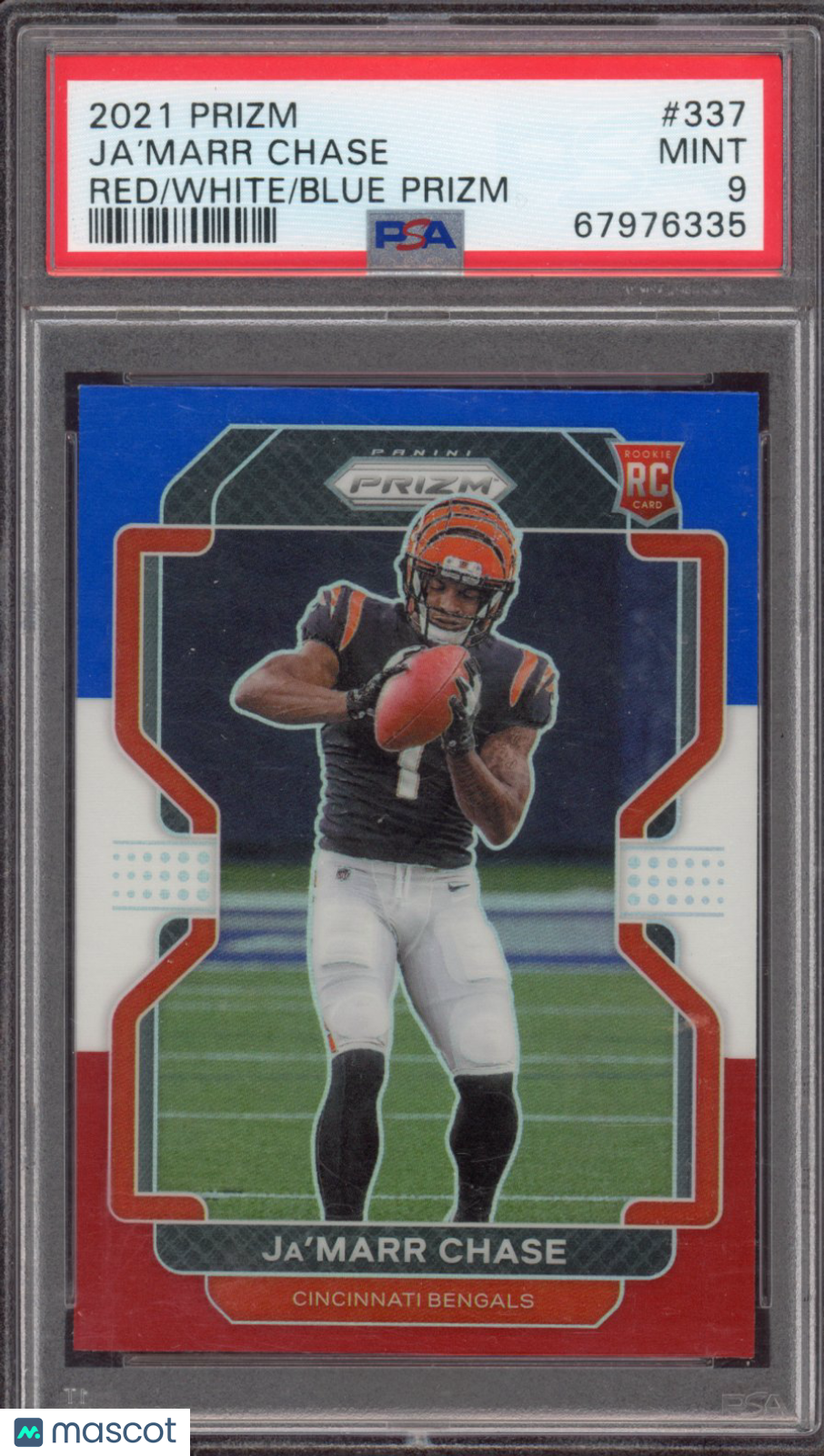 2021 Prizm Ja'Marr Chase Rookie Red White & Blue PSA 9 RC